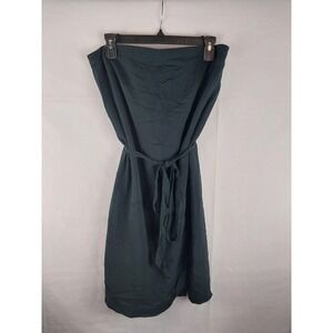 Gap Dress Womens Med Green Strapless Belted A-Line Knee Length Summer 836604-00